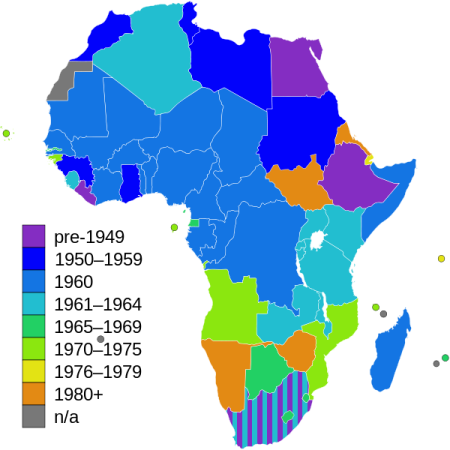 Decolonization Dates / Indedpendence Dates of African Countries